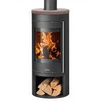Kaminofen Justus Mino 2.0 Stahl Schwarz/Abdeckplatte Keramik Grappa 5 kw